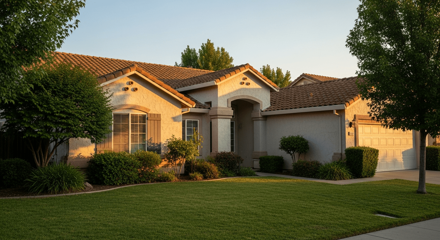 HVAC service in Antelope CA — 1990s tract home in suburban Sacramento neighborhood