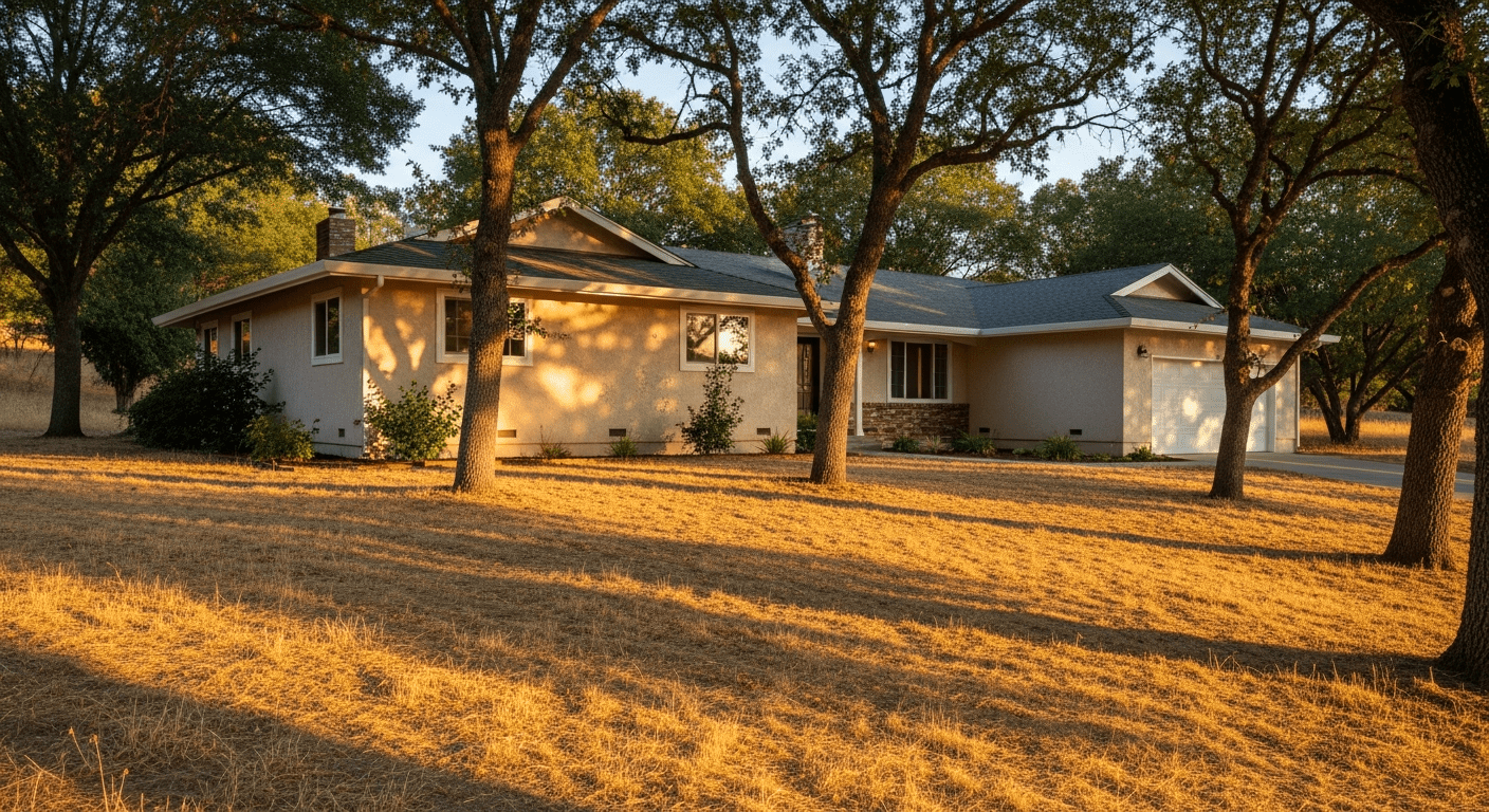 HVAC service in Cameron Park CA — foothill home with oak trees and El Dorado County terrain